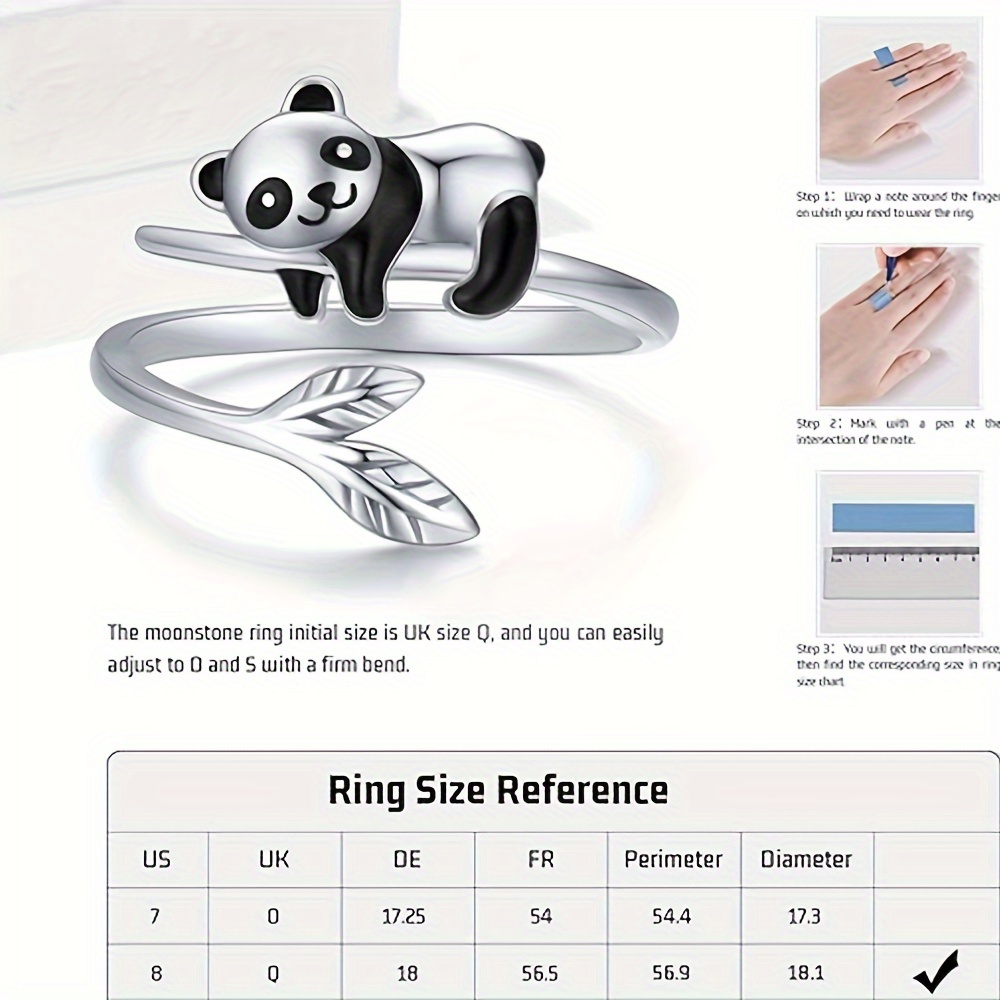 Panda Leaf Lady's Open Ring - Great Mother's Gift